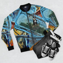 Load image into Gallery viewer, Men&#39;s Blue Money bags Bomber Jacket
